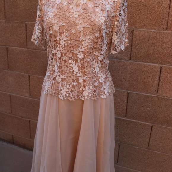 Women's Karen Miller Dress Lace Bodice & Chiffon Dress - Picture 9 of 16